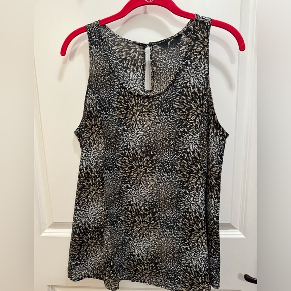 Black-Tan-Cream Print Tank - Picture 1 of 3